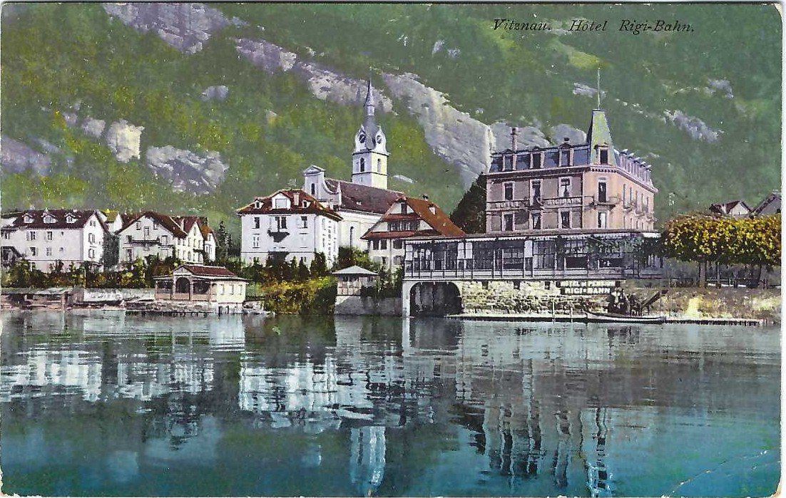 Cartoline postali: Vitznau, Hotel Rigi-Bahn – Usato da Bürglen UR venduto da Tellbike