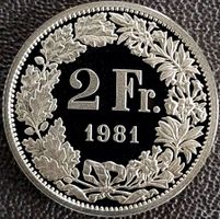 2 Franken 1981 pp / aus Münzsatz