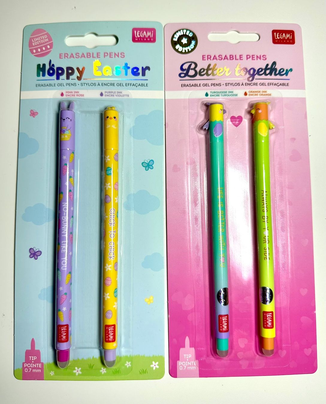 Legami Penna & Evidenziatori: 2 Sets Legami - Hoppy Easter & S. Valentin – Nuovo e nell'imballaggio originale da Bernex venduto da euma1976