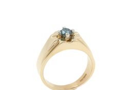 Herren Ring mit blauem Brillant 14K Gelbgold *S3716