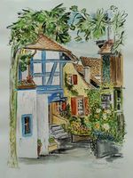 Aquarell 'Münchenstein', Jean-Pierre Zahnd (1934-2015), 2000