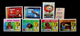 AFRIQUE ÉTHIOPIE SÉRIES TIMBRES NEUFS** 1987-88.  11 €/AT81