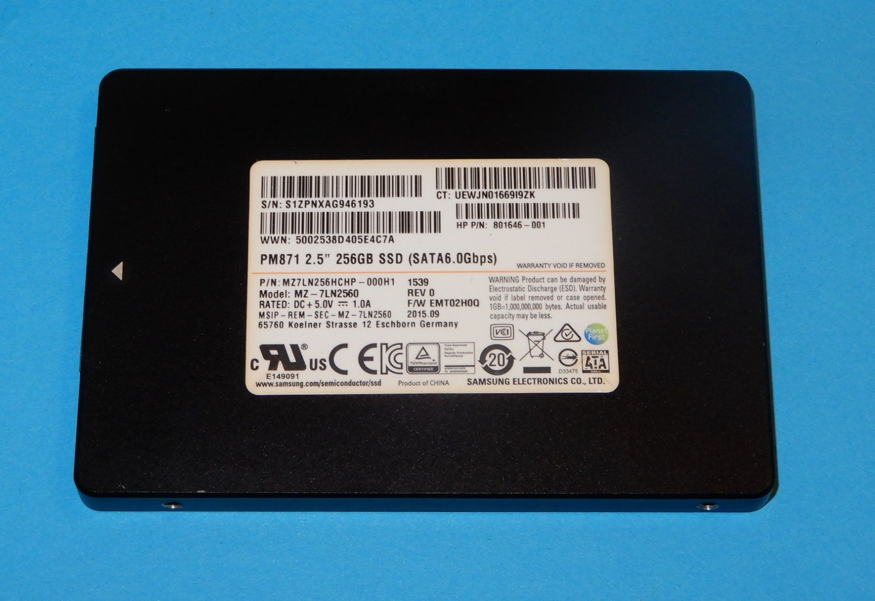 Samsung Dischi rigidi: Samsung PM871 256 GB SSD – Usato da Bern venduto da compischop