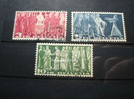 Satz Symbolische Bilder 1938 o, 3.- bis 10.- Franken