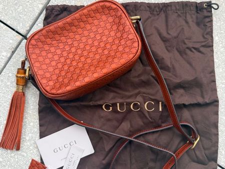 Gucci Bronze Metallic Microguccissima Sunshine Crossbody Bag