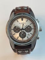 ⌚ Fossil Chronograph Uhr, braunes Lederarmband⌚