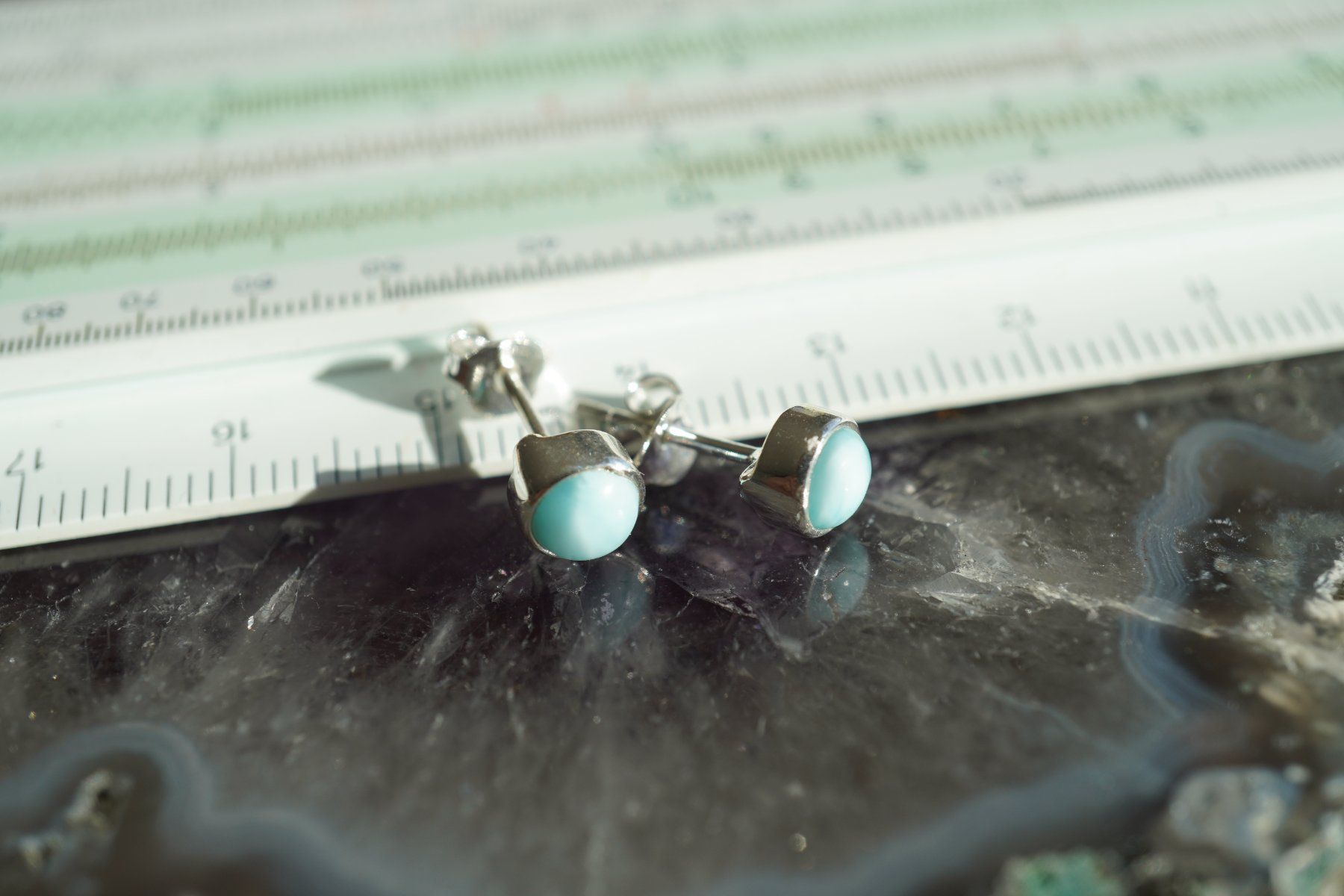 Orecchini pendenti & Orecchini a lobo: Larimar     Ohrstecker 6 mm Silber Sehr Schön – Nuovo e nell'imballaggio originale da Eschenbach SG venduto da topstone 5