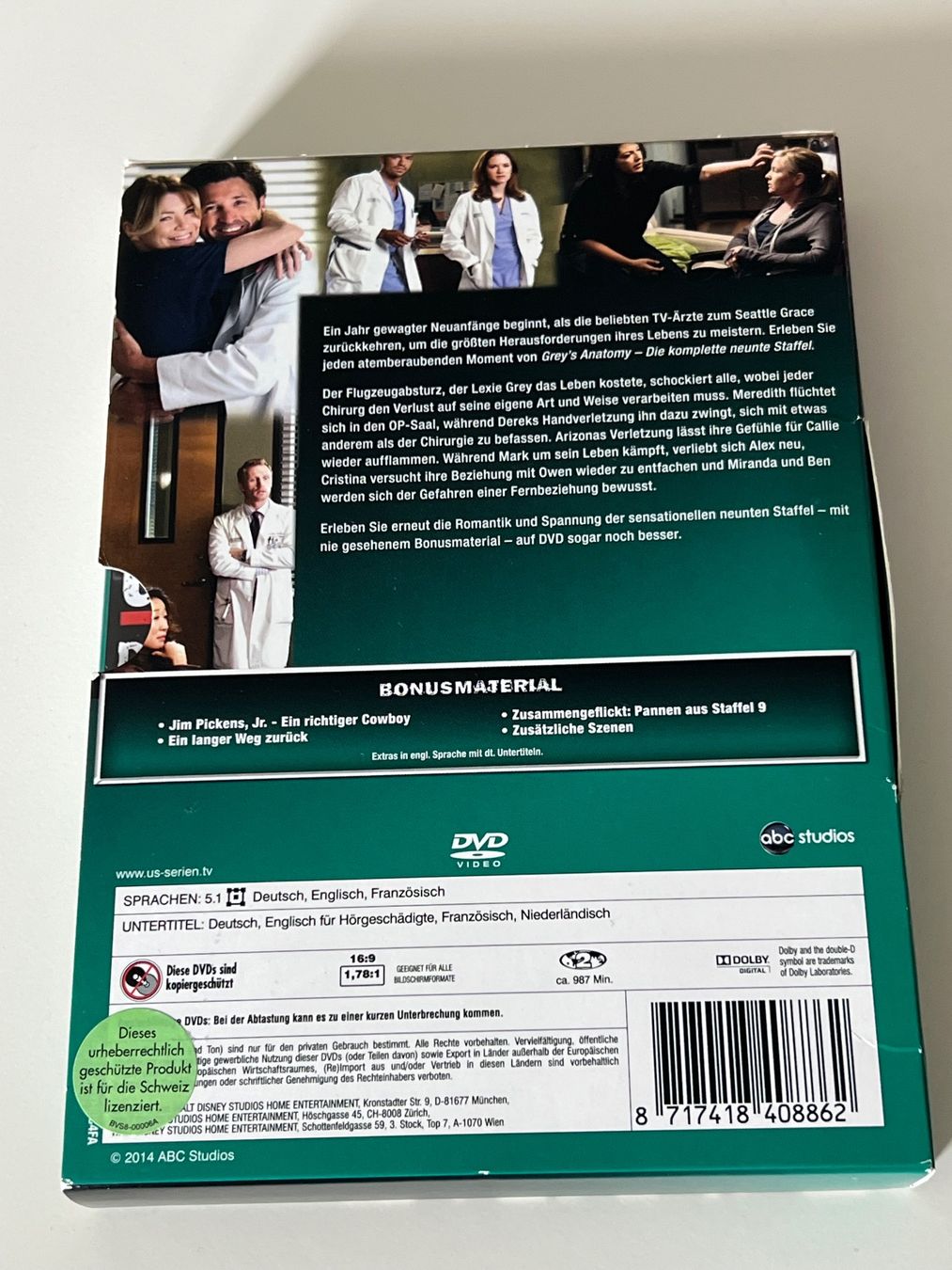 Tutti i DVDs: Grey's Anatomy Staffel 9, DVD Box Set – Usato da Altstätten SG venduto da sheamus 1