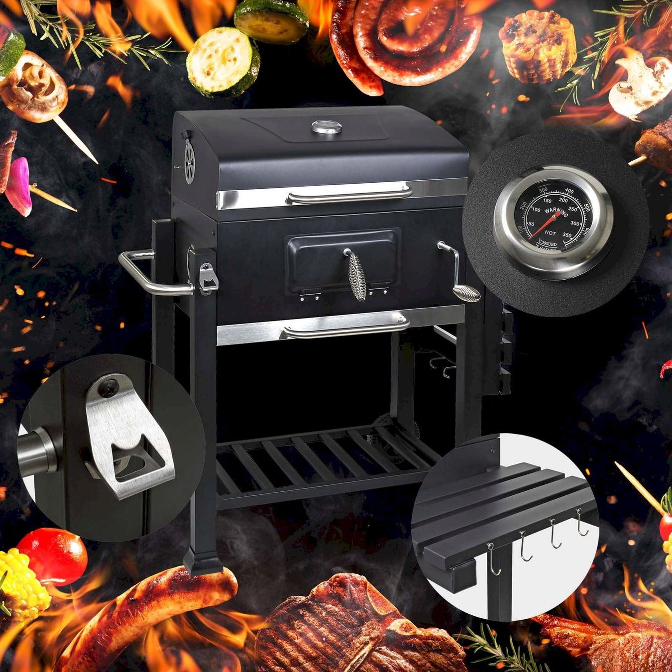 Griglie: Wiltec BBQ Holzkohle Grillwagen – Nuovo e nell'imballaggio originale da Bottighofen venduto da zaap 1