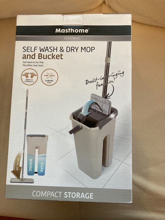 Bodenwischer, 128cm Wischmopp Set Mit Eimer, 2-in-1