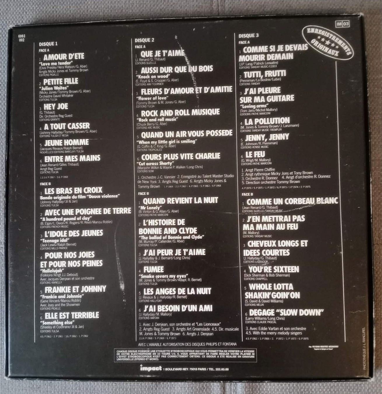 Dischi in vinile: Johnny Hallyday / Coffret - Box 3 x disques vinyles – Usato da Le Locle venduto da borgespatricia 1
