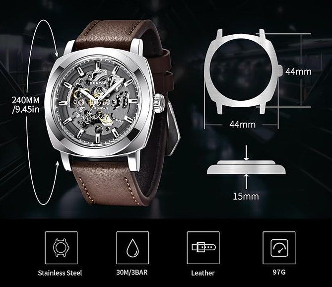 Uhren: Herren Lederarmband Automatikuhr – Neu und originalverpackt aus Châtelaine von topshop.switzerland 4