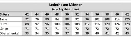 Lederhosen Grösse 58