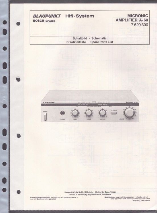 BLAUPUNKT Micronic Amplifier A-60 | Kaufen Auf Ricardo