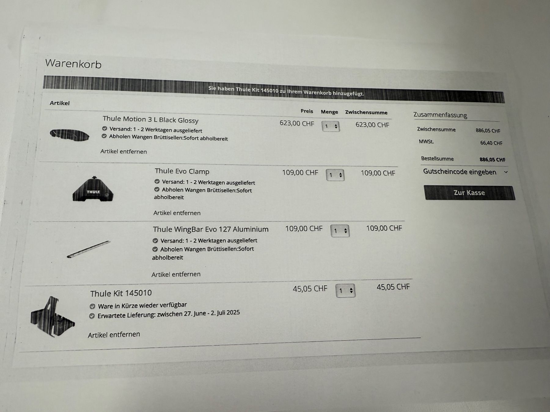 Thule Dachboxen: Dachbox Thule Motion 3 L black glossy 450L – Gebraucht aus Neuenhof von tim_nw8n 2