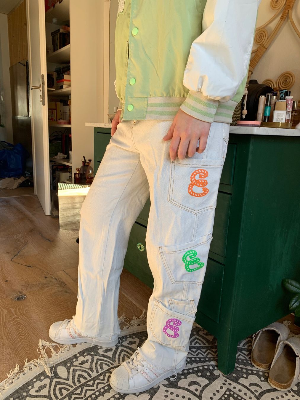 Jeans: Jeans XS blanc avec motifs – Usato da Rochefort venduto da runeii