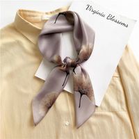 New 68cm 100% Silk, Lavender Gray Leaf Ginkgo Silk Scarf