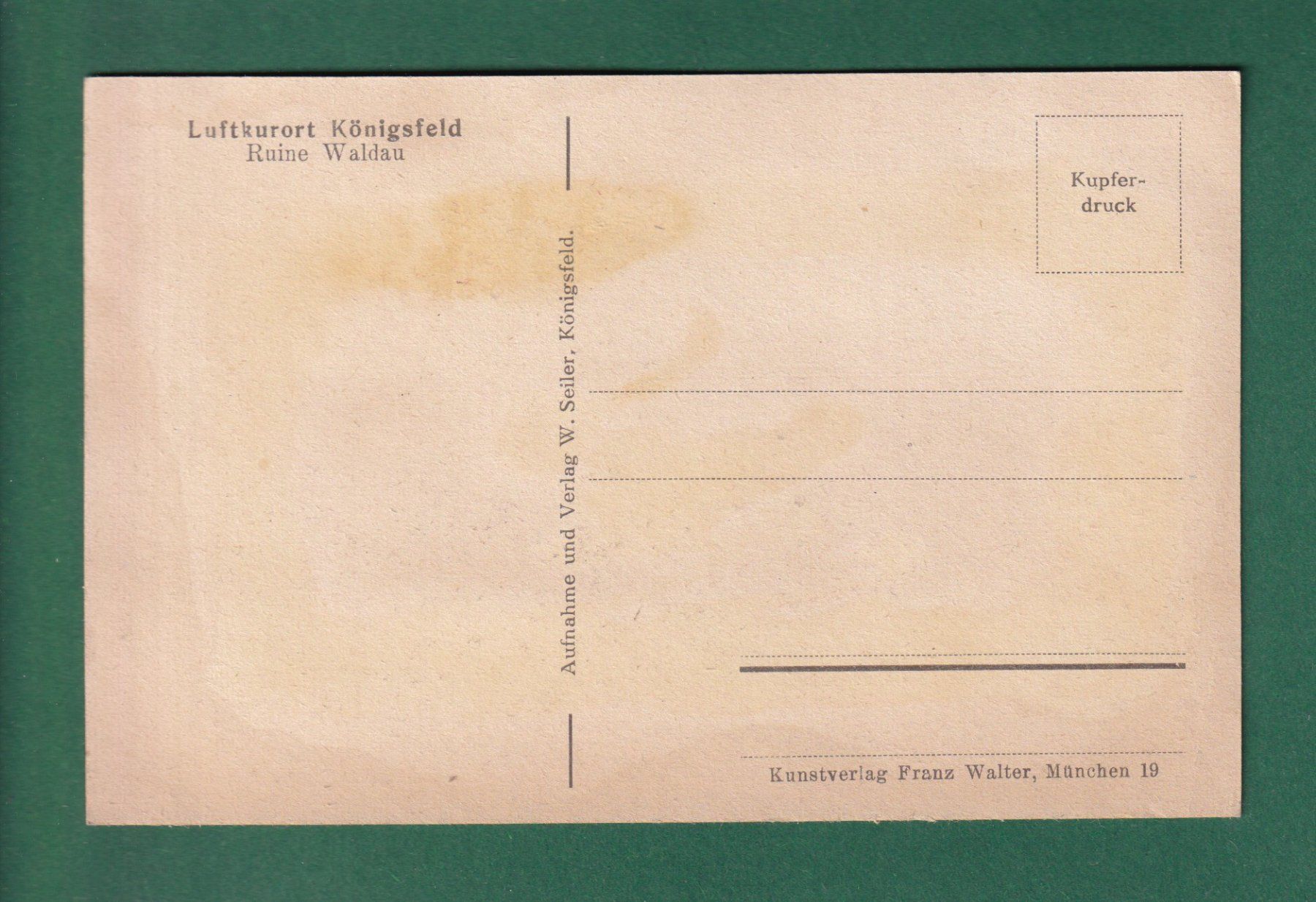 Cartes postales: KÖNIGSFELD - Ruine Waldau – D'occasion à Pully par nicecards-shop 1