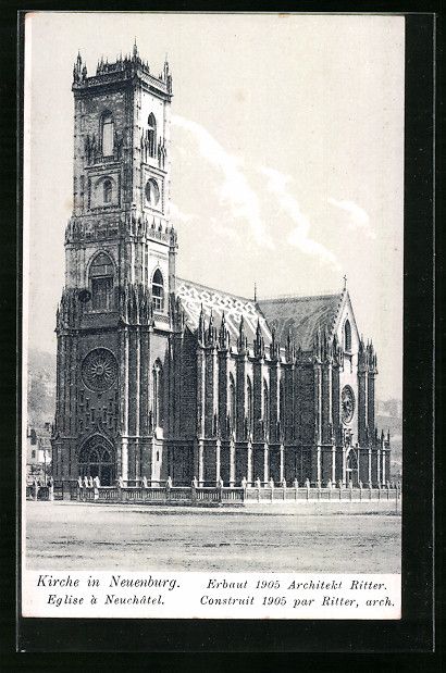 Cartoline postali: AK Neuenburg, Kirche erbaut 1905 – Usato da Berlin venduto da bartko-reher