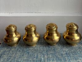 2 paar  Antike Messing Salz- und Pfefferstreuer, Vintage