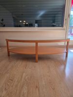 Oval couchtisch mit Glasplatte Holzausführung guter Zustand