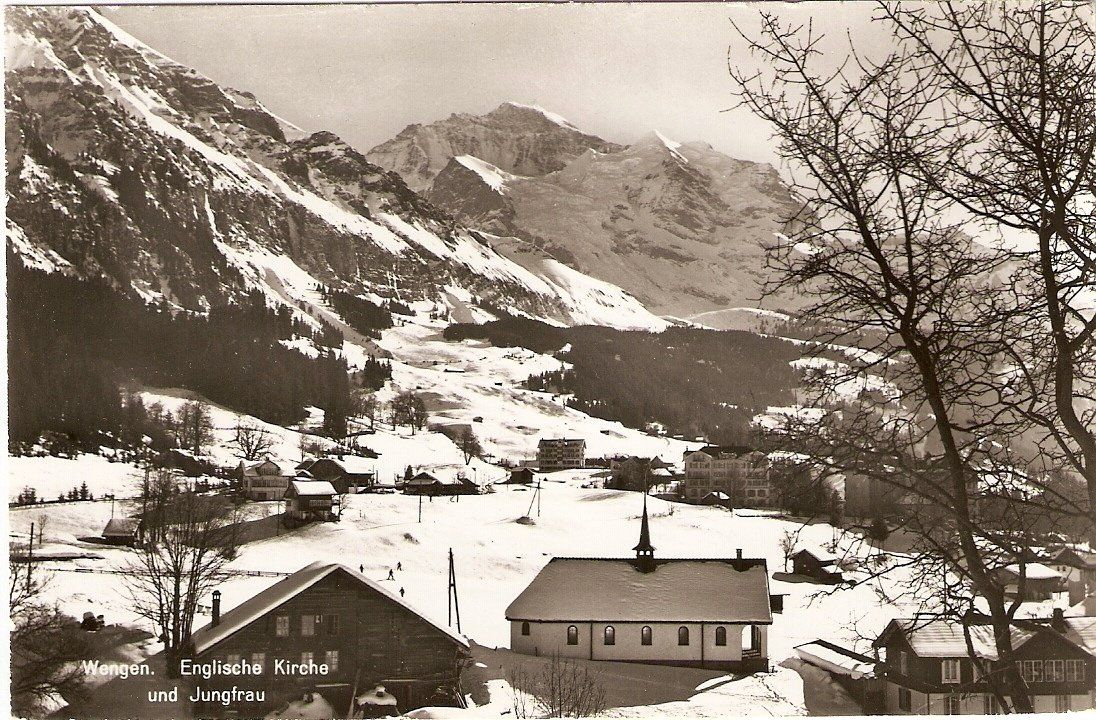 Ansichtskarten: Wengen, engl. Kirche – Gebraucht aus Richterswil von solalex