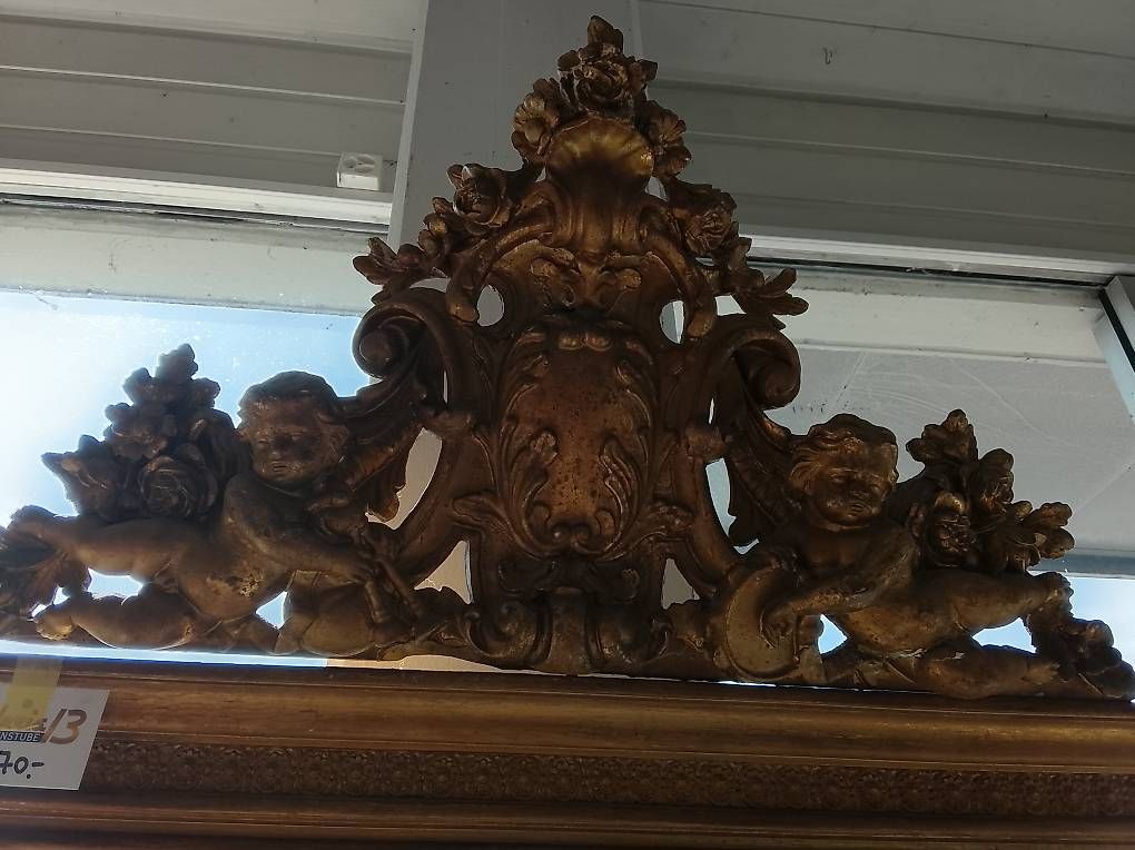 Spiegel: Grosser Spiegel mit Aufsatz, Barock – Gebraucht aus Neuhausen am Rheinfall von galleria13 2