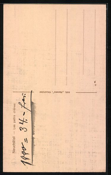 Cartoline postali: AK Neuchatel, Les petits chenes – Usato da Berlin venduto da bartko-reher 1