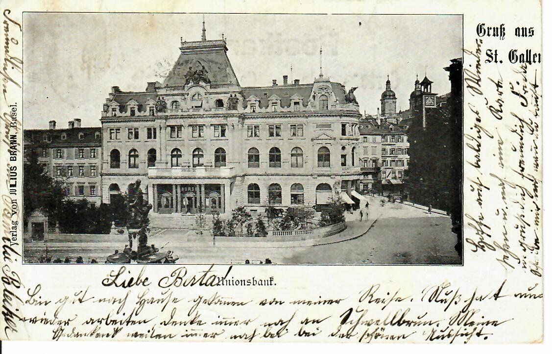 Cartoline postali: Unionsbank St.Gallen 1899 – Usato da Hochdorf venduto da Ziegel-16