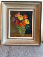 Ölgemälde Blumen Vase gerahmt guter Zustand