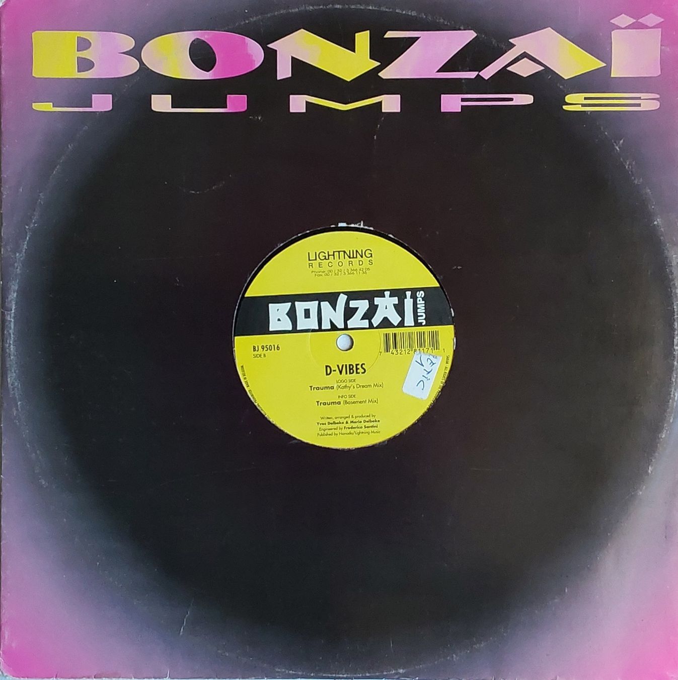 Dischi in vinile: Vinyl Maxi Single  - Bonzai - D-Vibes - Bel 95 VG+ – Usato da Villeret venduto da Fil11