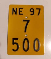 Velonummer NE 97 Mofanummer gelb plaque Mofa