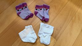4 Paar Söckli, Babysocken, Grösse bis 15, Mädchen, Top!