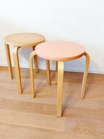 Design Hocker Holz Ikea Frosta Brakig rosa (Stil Artek Aalto