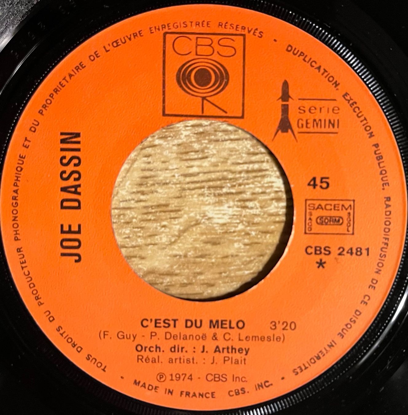 Dischi in vinile: JOE DASSIN - C'EST DU MÉLO – Usato da Bussigny venduto da vinyl-pas-cher 2