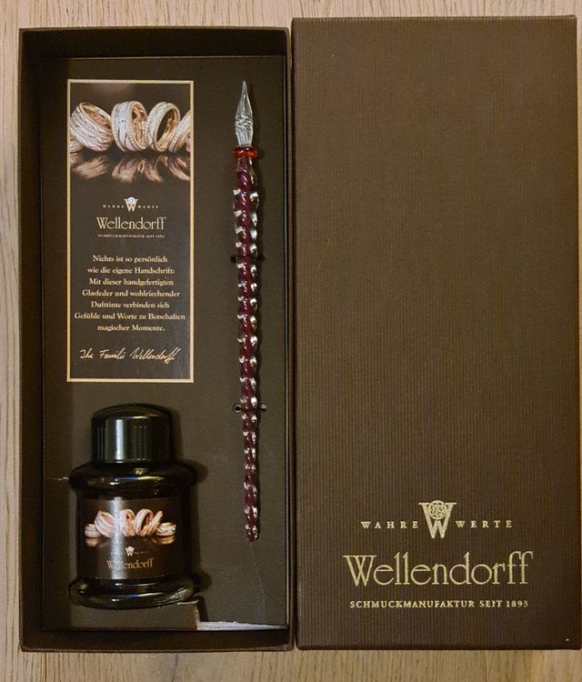 WELLENDORFF Glasfeder mit Tinte Sammlerstück | Kaufen auf Ricardo