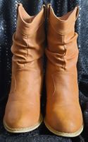 JUMEX Stiefeletten Cowgirl-Style Beige Gr. 36