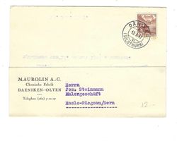 13.1.1947 Däniken SO/Geschäftskarte MAUROLIN AG Chem.Fabrik