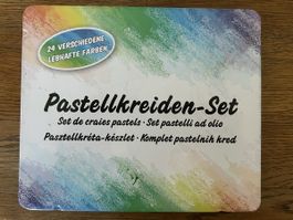 Pastellkreiden-Set 24 Farben in Metallschachtel     