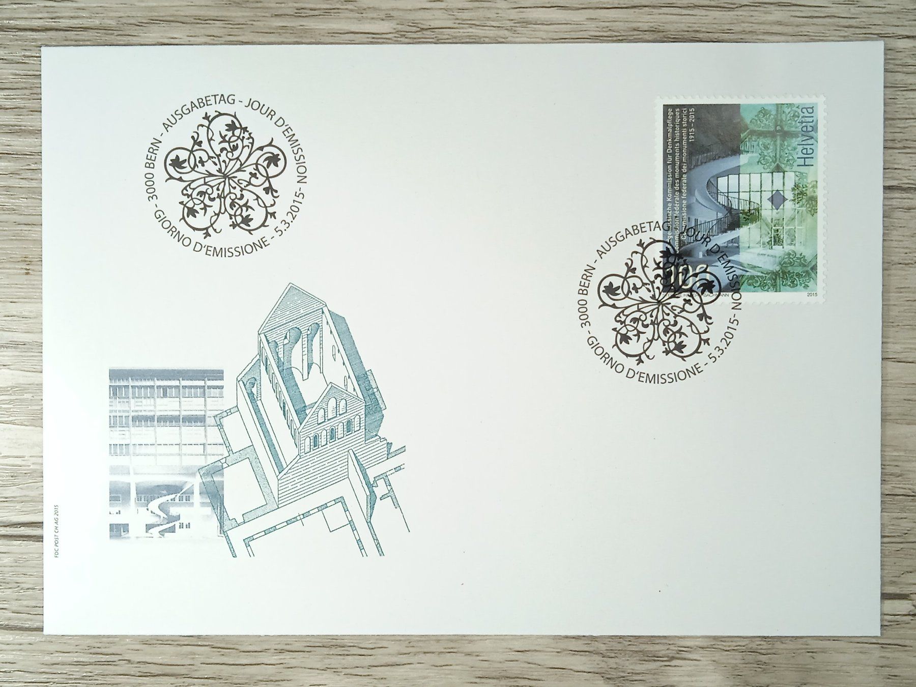 Tutti i francobolli: TR12 Enveloppe + Timbre Suisse 2015 – Usato da Cousset venduto da Patrick_Collections