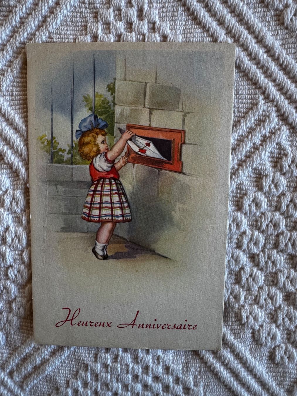 Cartoline postali: Ansichtskarte, Heureux Anniversaire, ungelaufen – Usato da Vellerat venduto da joromaur