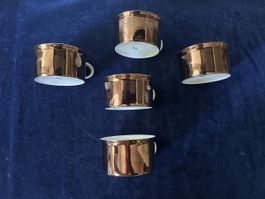 Rosenthal Hilton Tassen 5 Stück Kupfer/Weiss guter Zustand