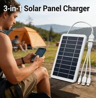 Neues Mobiles 3-in 1 Solar Panel Ladegerät 5Volt-2Watt
