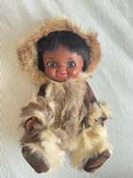 Vintage Eskimo Doll in Fur-Trimmed Winter Outfit, Collect