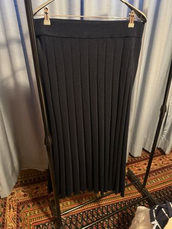 Jupe plissée Anne Weyburn bleu marine taille 46