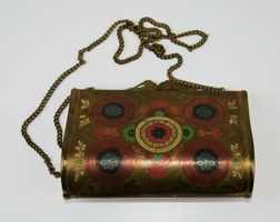 seltene Antik Messing Tasche ca.1920er handgefertigt/goldig