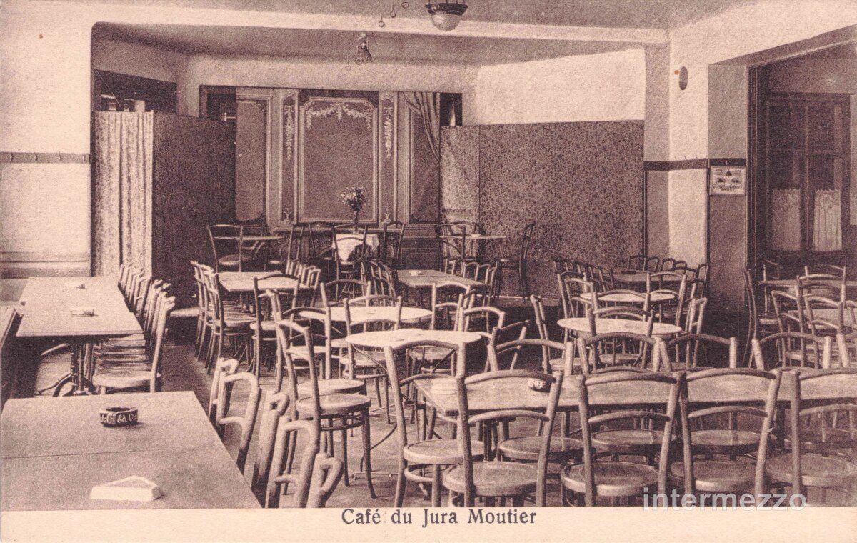 Cartoline postali: Moutier // 1928 Café du Jura – Usato da Basel venduto da intermezzo12