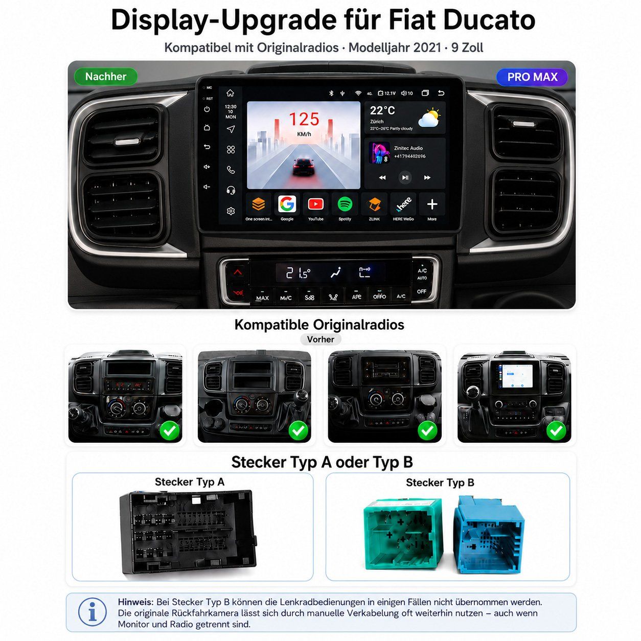 Navigationsgeräte: Ducato Boxer Jumper DAB+ Autoradio Carplay 9 Zoll 2021-2023 – Neu und originalverpackt aus Chiasso von online.shop 1