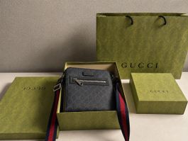 Original Gucci Set GG Supreme Schwarz – Messenger Bag + Geld