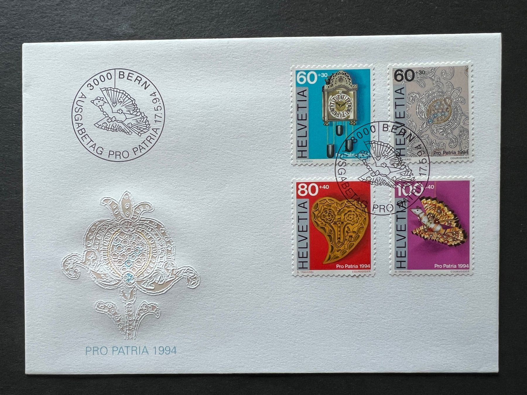 Tutti i francobolli: Pro Patria FDC 1994   (M218) – Usato da Hinwil venduto da Sidi4